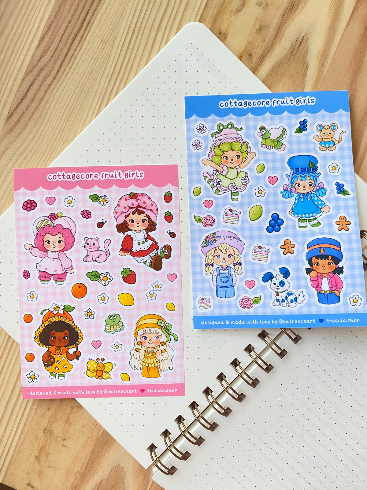 Fruit Girls Sticker Sheet - Blue