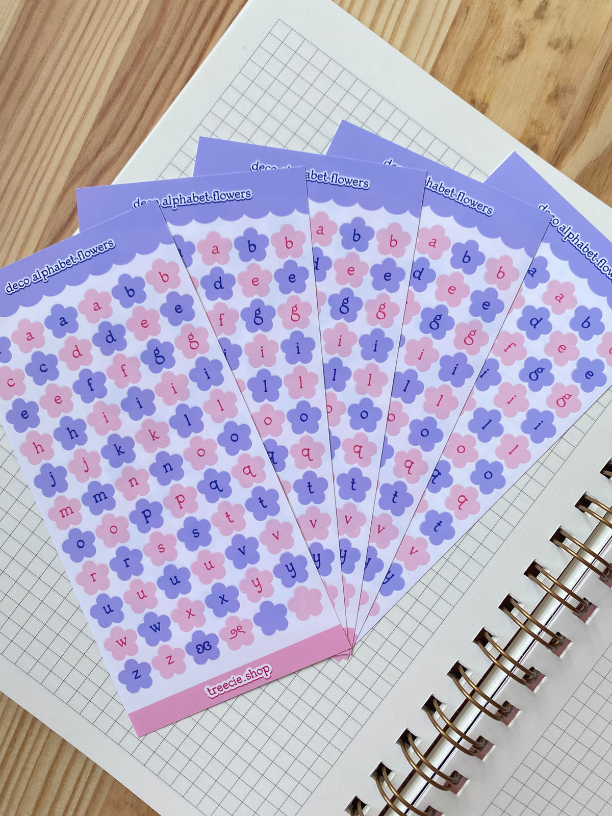 Alphabet Flowers Deco Sticker Sheet