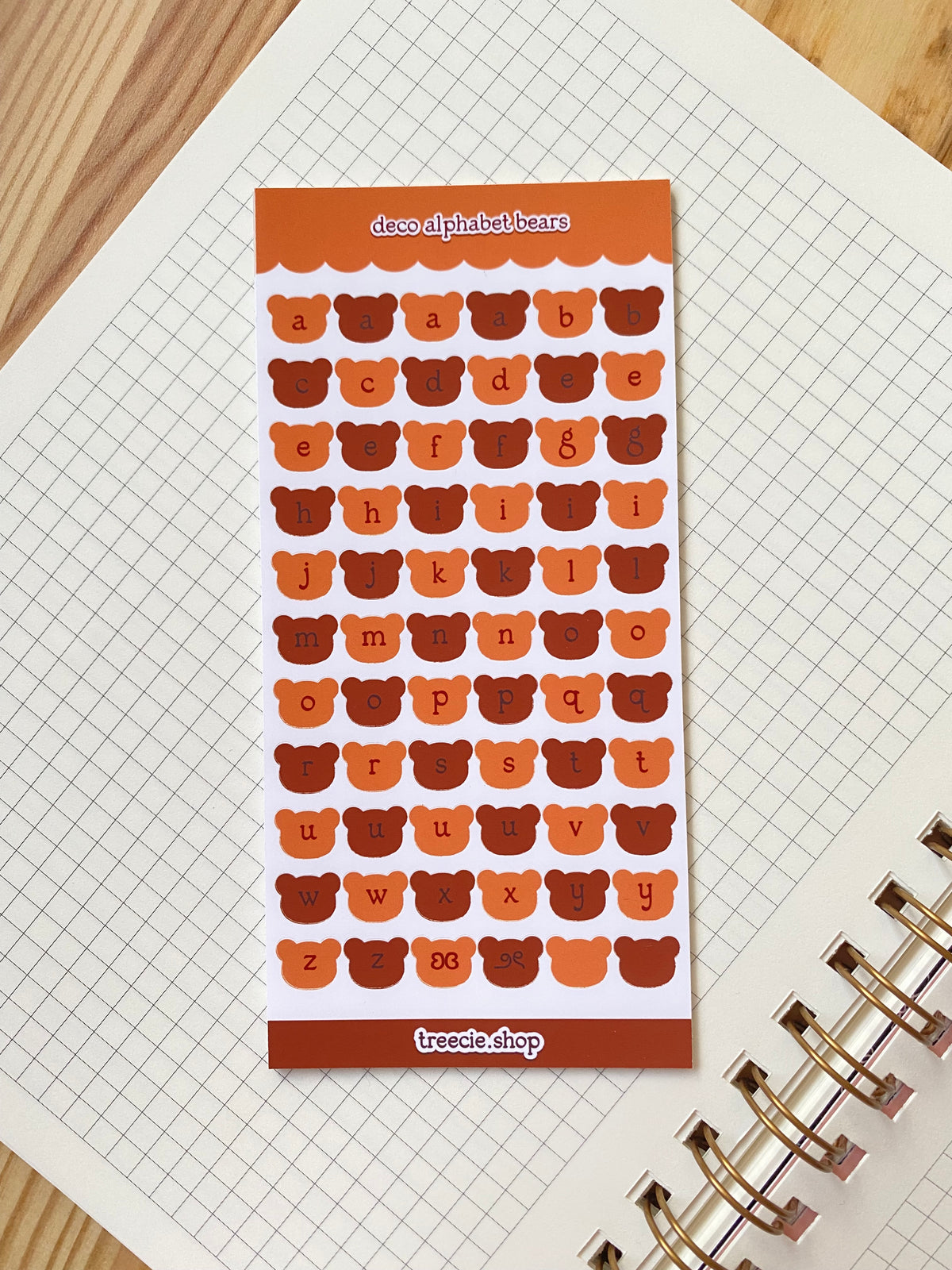 Alphabet Bears Deco Sticker Sheet