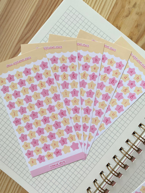 Alphabet Stars Deco Sticker Sheet