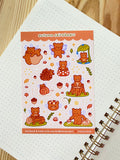 Autumn Fairy Bears Sticker Sheet