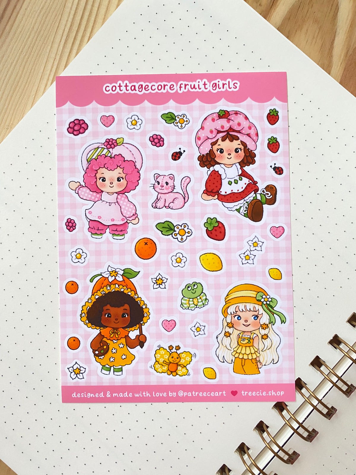 Fruit Girls Sticker Sheet - Pink