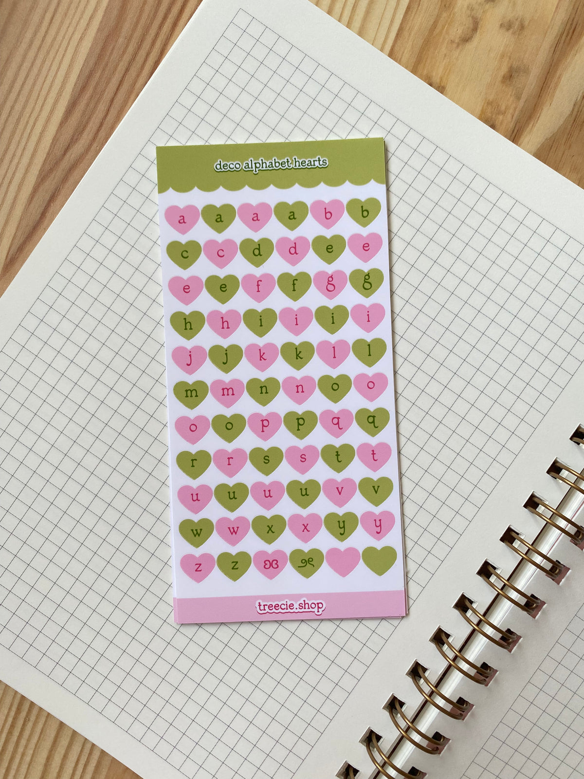 Alphabet Hearts Deco Sticker Sheet