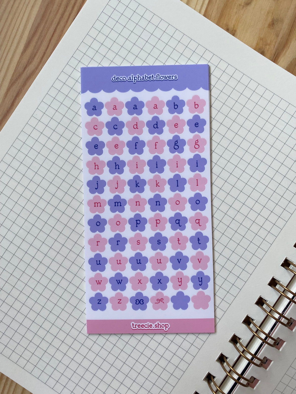 Alphabet Flowers Deco Sticker Sheet