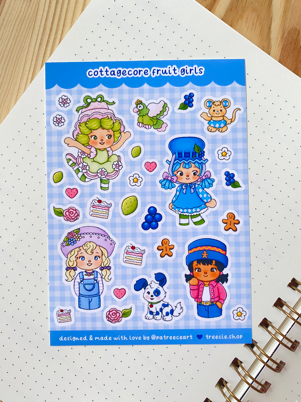 Fruit Girls Sticker Sheet - Blue