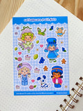 Fruit Girls Sticker Sheet - Blue