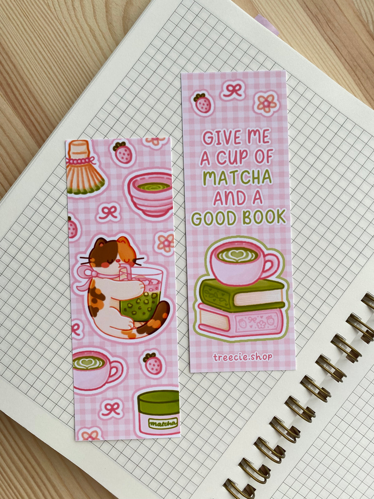 Matcha Kitty Bookmark