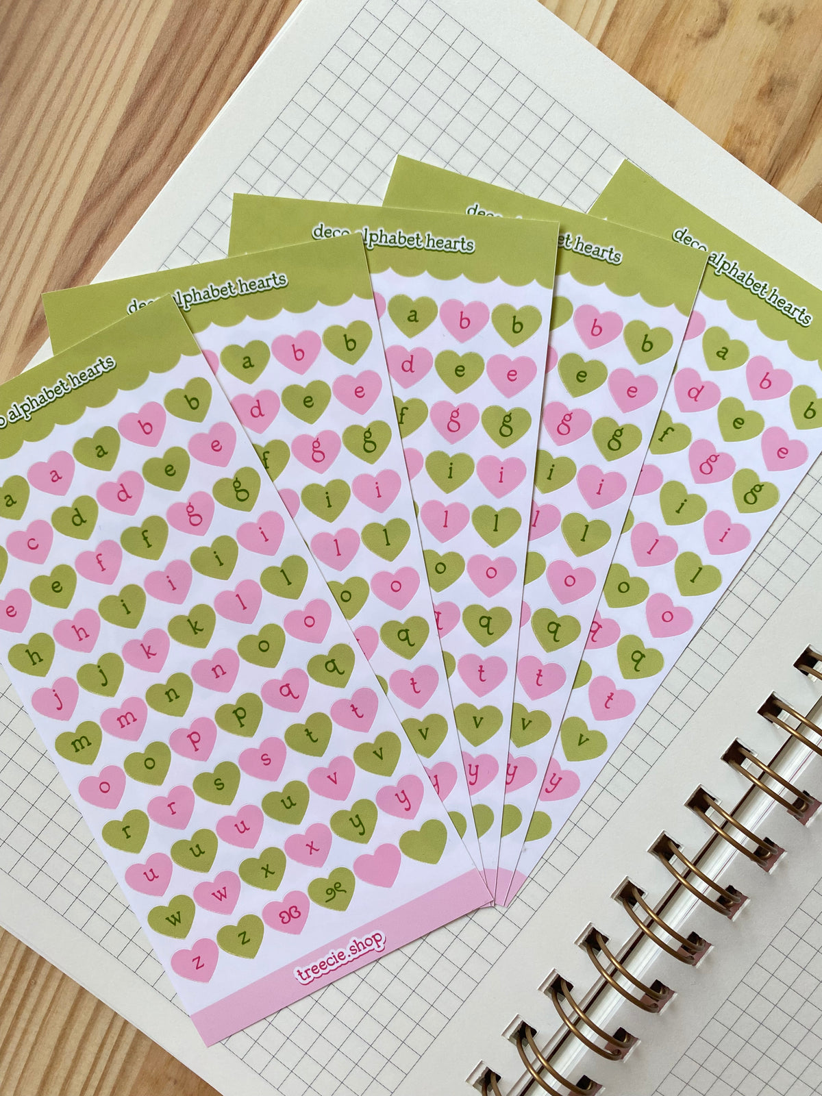 Alphabet Hearts Deco Sticker Sheet