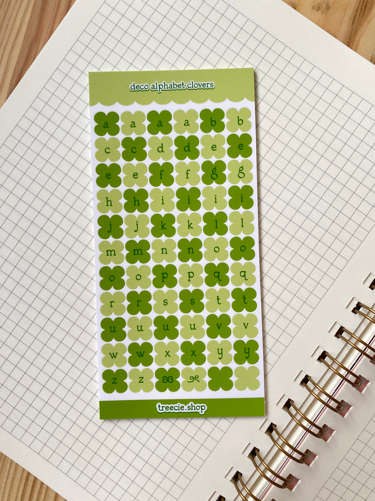 Alphabet Clovers Deco Sticker Sheet