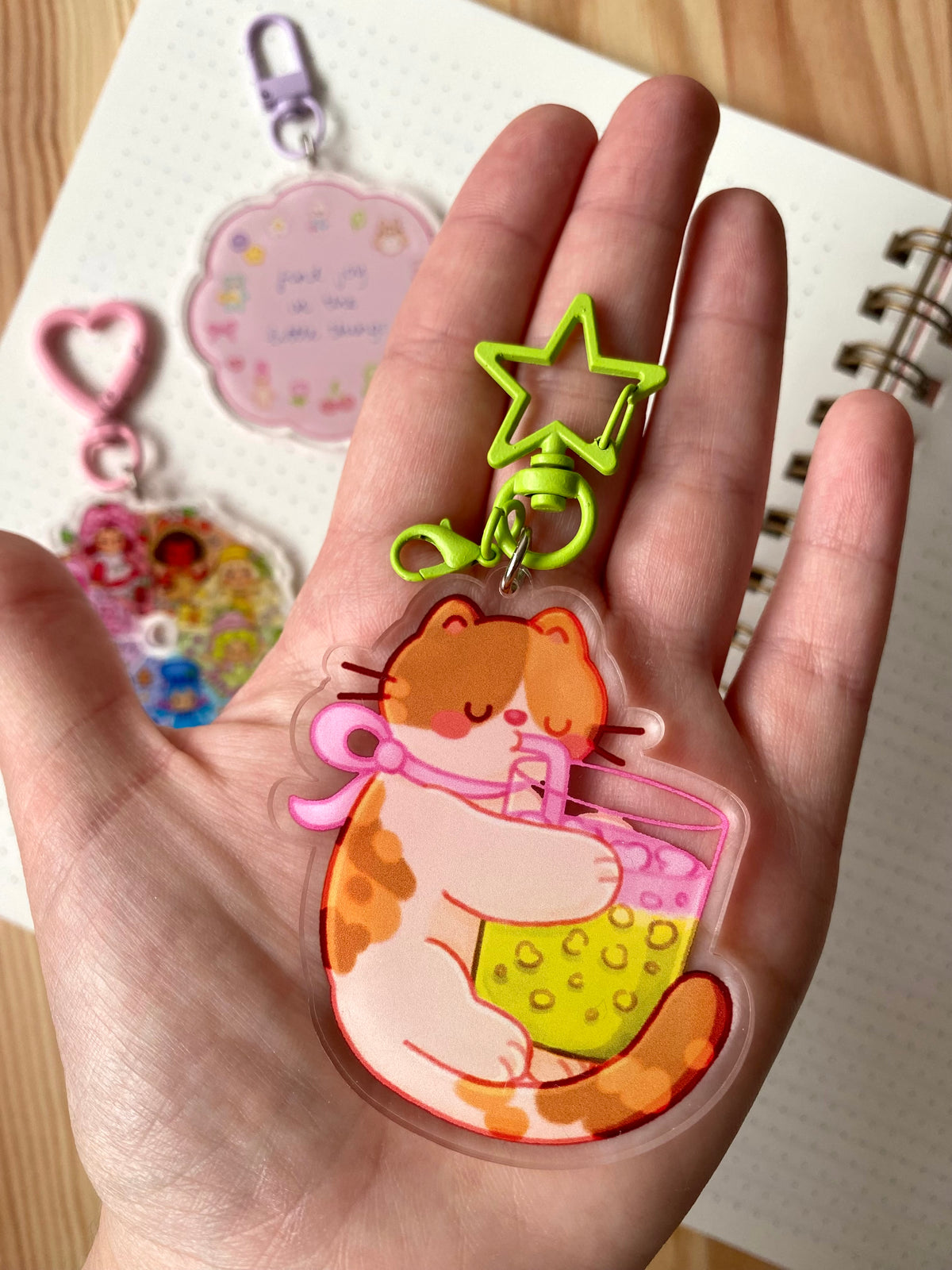 Matcha Kitty Keychain