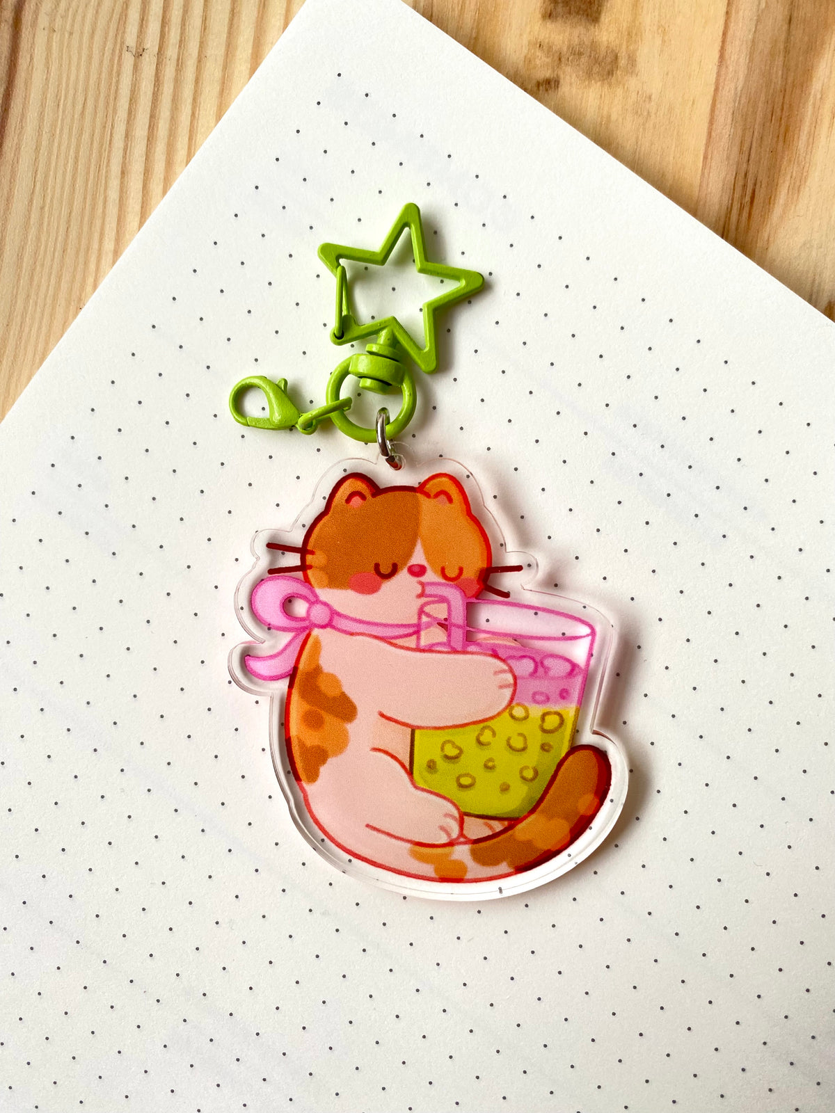 Matcha Kitty Keychain