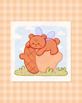 Acorn Fairy Bear Art Print