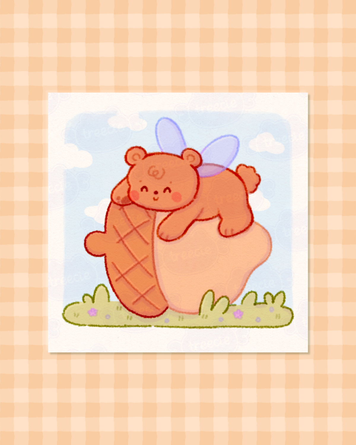 Acorn Fairy Bear Art Print