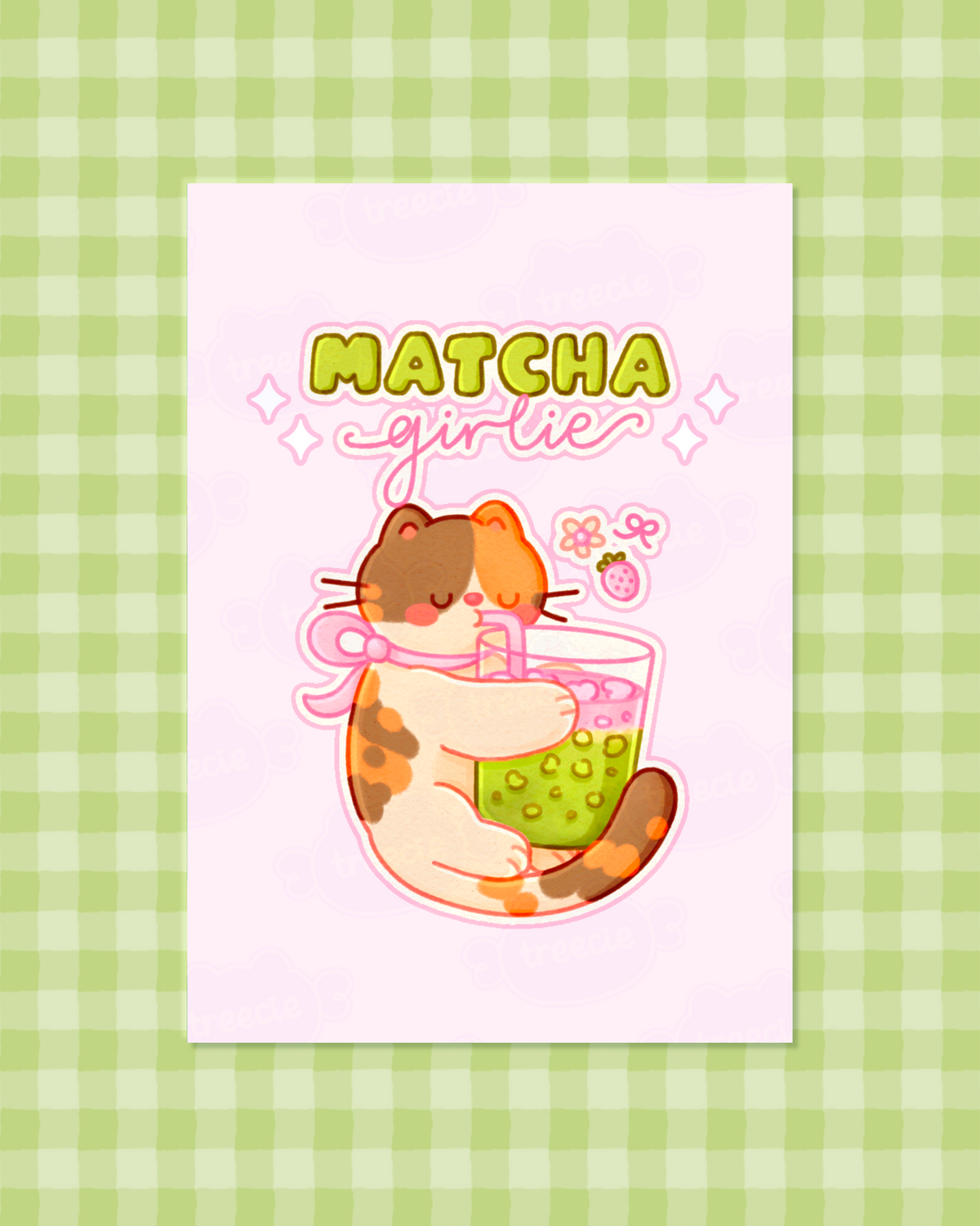 Matcha Kitty Art Print